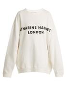 Matchesfashion.com Katharine Hamnett London - Vince Logo Print Cotton Sweatshirt - Womens - White Black