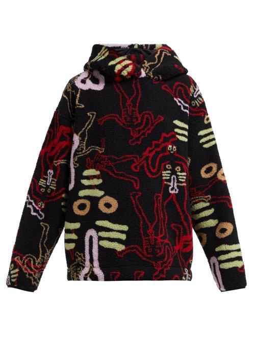 Matchesfashion.com Aries - Cerne Giant Printed Hooded Fleece - Womens - Black Multi