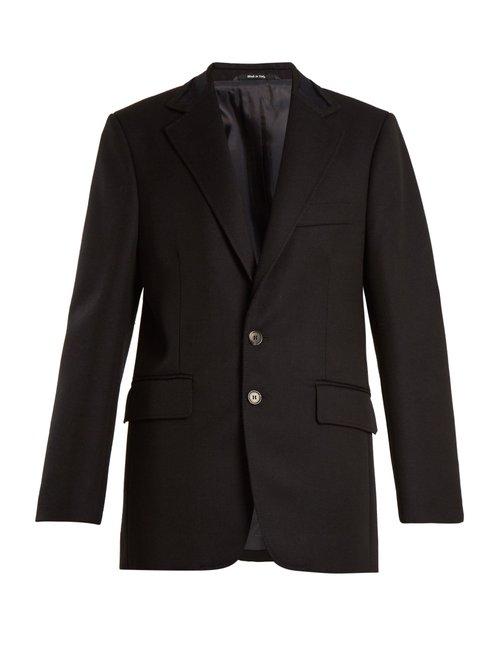 Matchesfashion.com Maison Margiela - Single Breasted Wool And Mohair Blend Jacket - Womens - Navy
