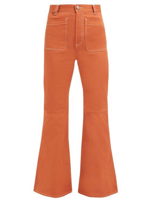 Matchesfashion.com See By Chlo - Topstitched Flared Denim Jeans - Womens - Light Brown