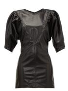 Matchesfashion.com Isabel Marant - Xadela Leather Mini Dress - Womens - Black
