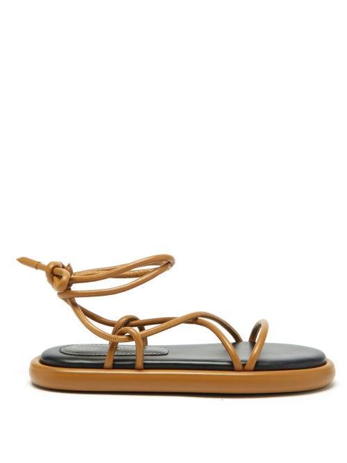 Proenza Schouler - Pipe Wraparound Leather Sandals - Womens - Tan