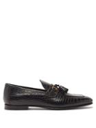 Tom Ford - Alligator-embossed Leather Loafers - Mens - Black