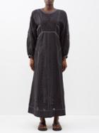 Vita Kin - Renata Broderie-anglaise Linen Dress - Womens - Black