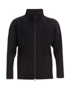 Matchesfashion.com Homme Pliss Issey Miyake - Zipped Technical Pleated-jersey Track Top - Mens - Black
