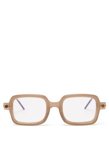 Kuboraum - P4 Square Acetate Glasses - Mens - Beige