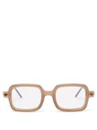 Kuboraum - P4 Square Acetate Glasses - Mens - Beige