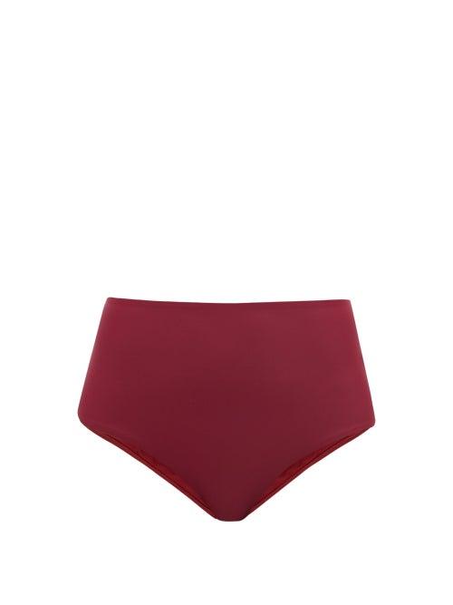 Matchesfashion.com Casa Raki - Ana High-rise Bikini Briefs - Womens - Burgundy