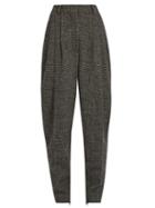 Matchesfashion.com Hillier Bartley - High Rise Carrot Leg Checked Wool Trousers - Womens - Grey Multi