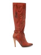 Matchesfashion.com Marc Jacobs - Ruched Front Distressed Leather Boots - Womens - Dark Red