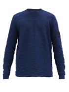 Matchesfashion.com Stone Island Shadow Project - Triangle-jacquard Cotton-jersey Sweater - Mens - Navy