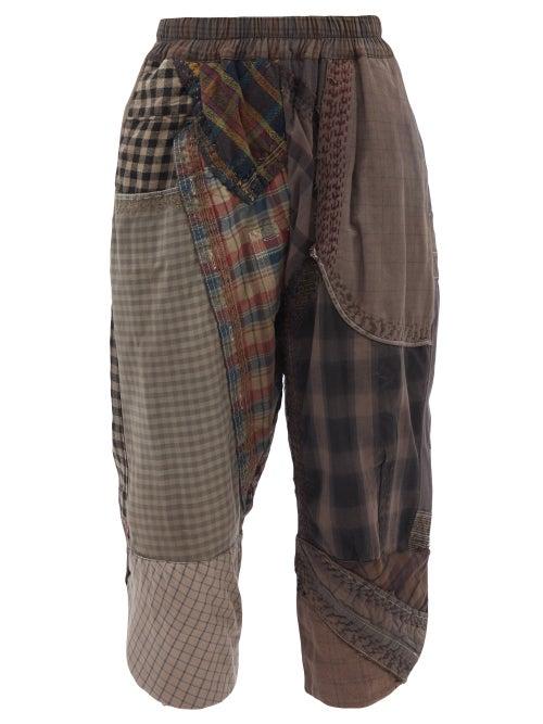 By Walid - Alain Patchwork Upcycled-cotton Cropped Trousers - Womens - Multi