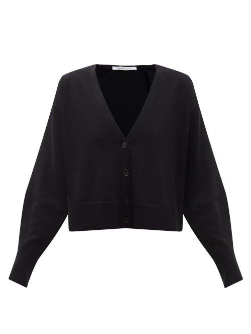 Another Tomorrow - Cropped Cashmere-blend Cardigan - Womens - Black