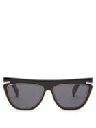 Matchesfashion.com Fendi - Logo Embossed Flat Top Optyl Sunglasses - Womens - Black Multi