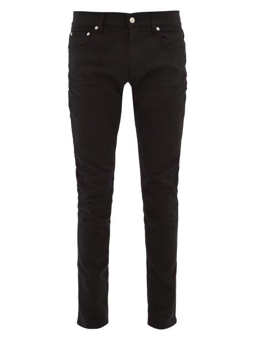 Matchesfashion.com Alexander Mcqueen - Logo-embroidered Slim-leg Jeans - Mens - Black
