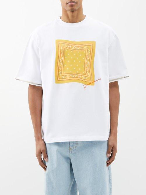 Jacquemus - Bandana-print Cotton-jersey T-shirt - Mens - White Multi