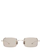Matchesfashion.com Eyevan 7285 - Slim Square Titanium Sunglasses - Mens - Gold