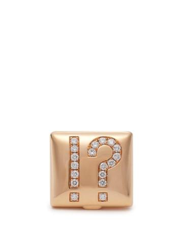 Matchesfashion.com Francesca Villa - Diamond Exclamation & Question Mark 18kt Gold Ring - Womens - Gold