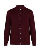 Matchesfashion.com Dunhill - Patch Pocket Wool Cardigan - Mens - Burgundy