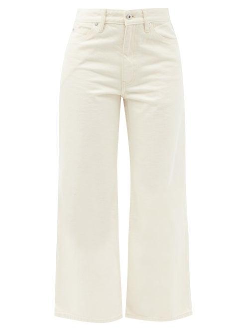 Matchesfashion.com Jil Sander - Flared Cropped Jeans - Womens - Cream