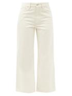 Matchesfashion.com Jil Sander - Flared Cropped Jeans - Womens - Cream