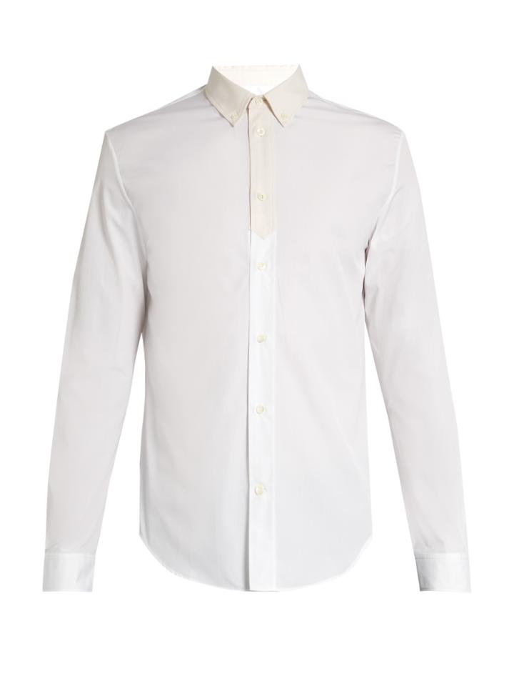 Maison Margiela Contrast-placket Single-button Cuff Shirt