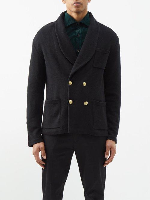 Ralph Lauren Purple Label - Shawl-collar Knitted Cashmere Blazer - Mens - Black Multi