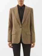 Frame - 70s Houndstooth Check Wool-blend Blazer - Womens - Brown Multi