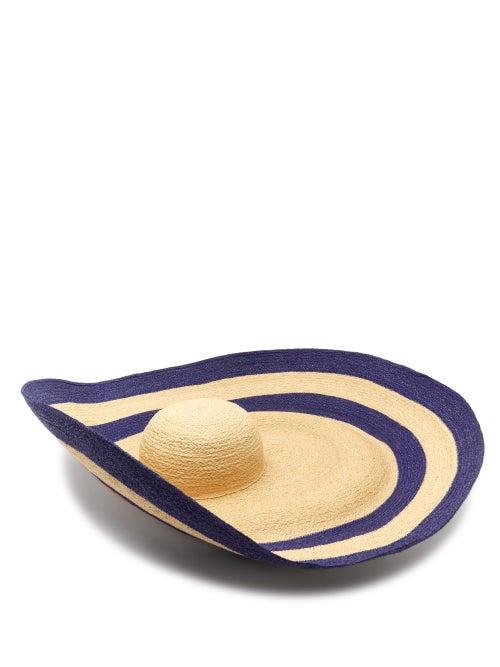 Matchesfashion.com Lola Hats - Smoke Rings Woven-raffia Hat - Womens - Beige Navy