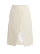 Matchesfashion.com Maison Margiela - Raw Edged Virgin Wool Blend Twill Skirt - Womens - Cream