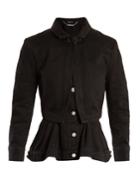 Alexander Mcqueen High-neck Peplum-hem Denim Jacket