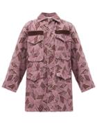 Matchesfashion.com The Attico - Logo-print Cotton-drill Jacket - Womens - Pink Multi