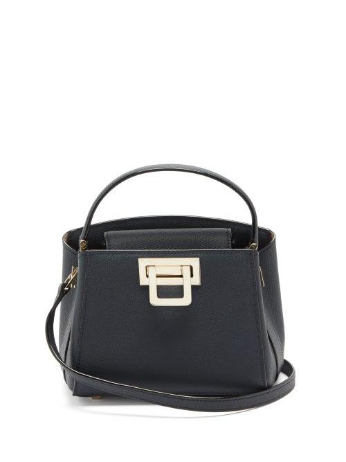 Matchesfashion.com Valextra - Brera Mini Grained-leather Bag - Womens - Navy