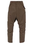 Matchesfashion.com Junya Watanabe - Windowpane Check Cropped Wool Trousers - Mens - Brown Multi