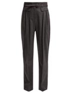 Matchesfashion.com A.p.c. - Isa High Rise Wool Blend Trousers - Womens - Grey
