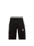Matchesfashion.com Neil Barrett - Logo-embroidered Jersey Track Shorts - Mens - Black Grey