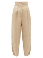 Matchesfashion.com Givenchy - High-rise Canvas Tapered Trousers - Womens - Beige