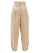 Matchesfashion.com Givenchy - High-rise Canvas Tapered Trousers - Womens - Beige