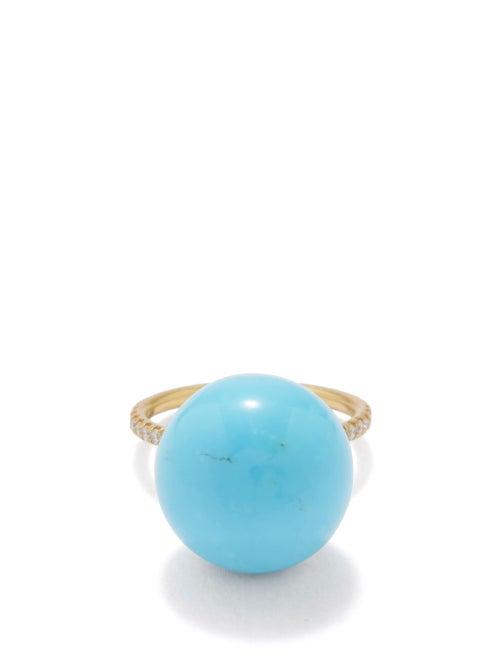 Irene Neuwirth - Turquoise, Diamond & 18kt Gold Ring - Womens - Blue