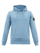 Stone Island - Logo-patch Cotton-jersey Hooded Sweatshirt - Mens - Blue