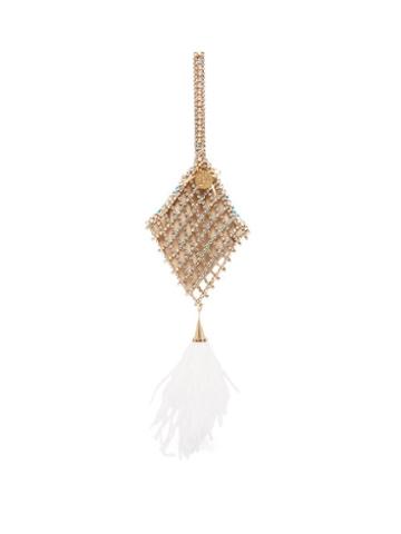Matchesfashion.com Rosantica By Michela Panero - Nausica Crystal Cage Feather And Velvet Wrist Bag - Womens - White