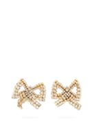 Matchesfashion.com Rebecca De Ravenel - Tie Me Up Crystal-embellished Clip Earrings - Womens - Crystal