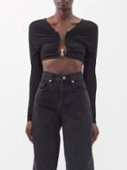 Christopher Esber - Polar Orbit Stretch-jersey Cropped Top - Womens - Black