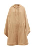 Ladies Rtw Gabriela Hearst - Joni Hooded Brushed-cashmere Cape Coat - Womens - Camel