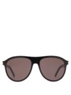 Matchesfashion.com Saint Laurent - Aviator Acetate Sunglasses - Womens - Black