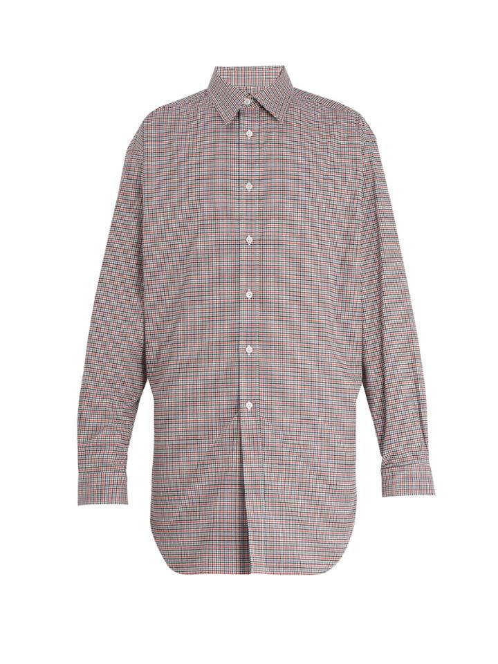 Raf Simons Gathered Hem Cotton-poplin Shirt