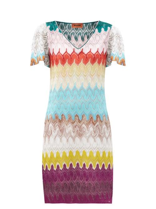Matchesfashion.com Missoni - V-neck Knitted Dress - Womens - Multi