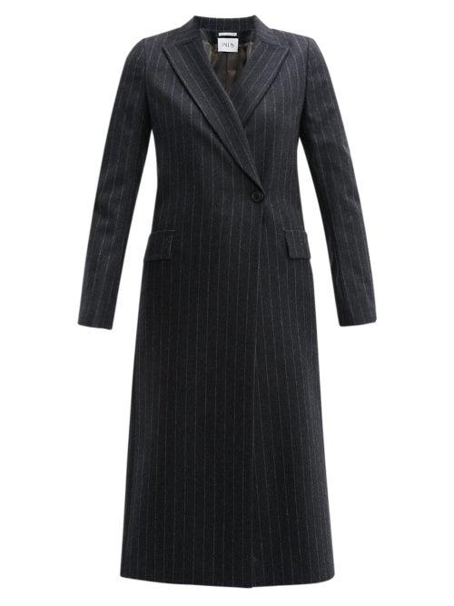 Matchesfashion.com Pallas X Claire Thomson-jonville - Forsythe Single Breasted Pinstripe Wool Coat - Womens - Grey Multi