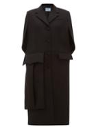 Matchesfashion.com Prada - Sleeveless Wool Cape Coat - Womens - Black