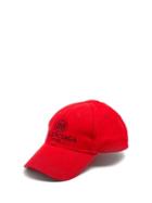 Matchesfashion.com Balenciaga - Logo Embroidered Cotton Cap - Mens - Red